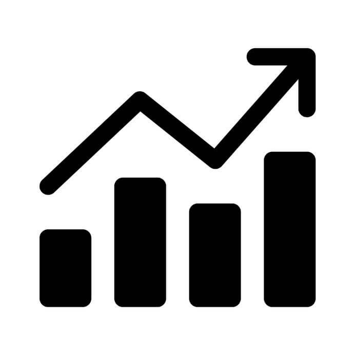 growth chart graph flat art icon for apps and websites