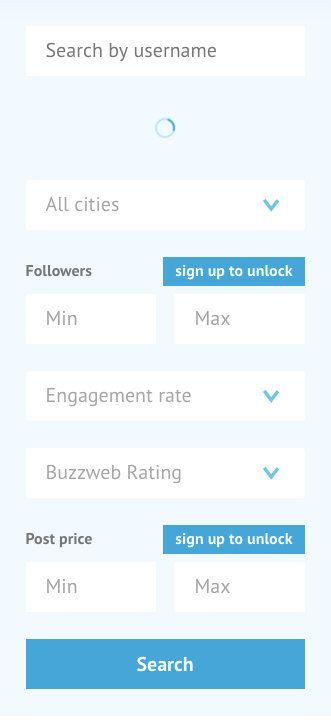 A screenshot from BuzzWeb - influencer marketing platform