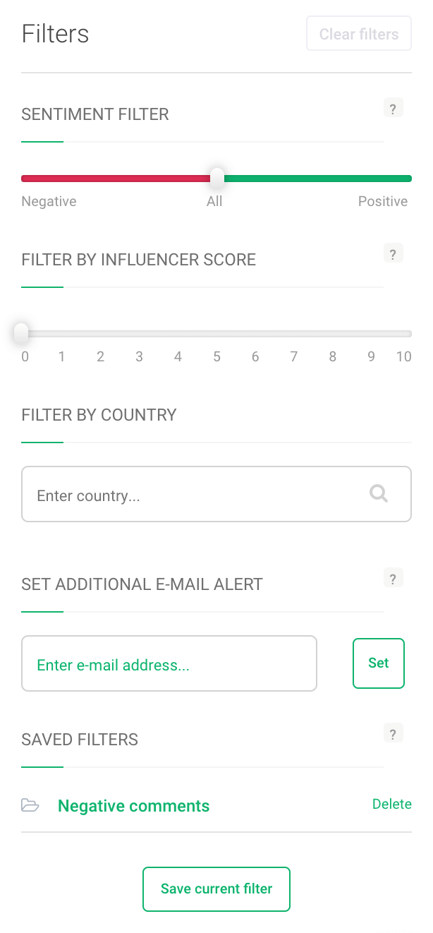 filtros en una herramienta de seguimiento de medios que puede utilizar en su proyecto diario de seguimiento de medios