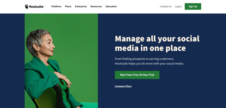 print screen from hootsuite, a media monitoring tool