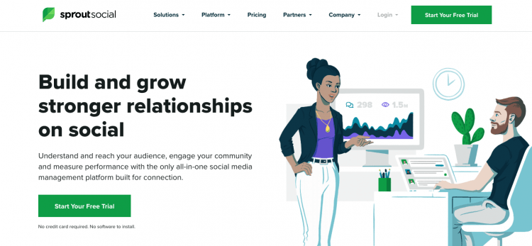 print screen from Sprout Social, a media monitoring tool