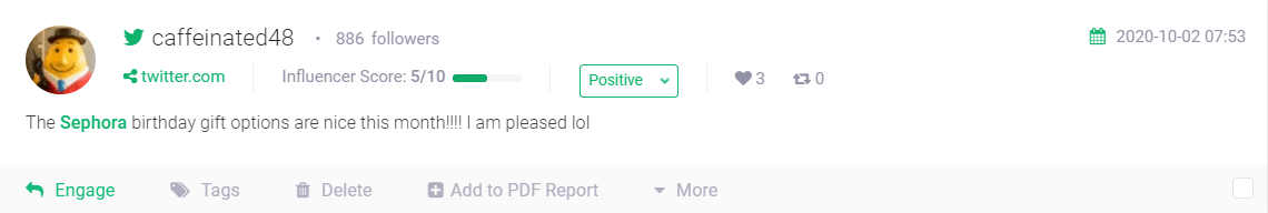 A screenshot showing how sentiment analysis works