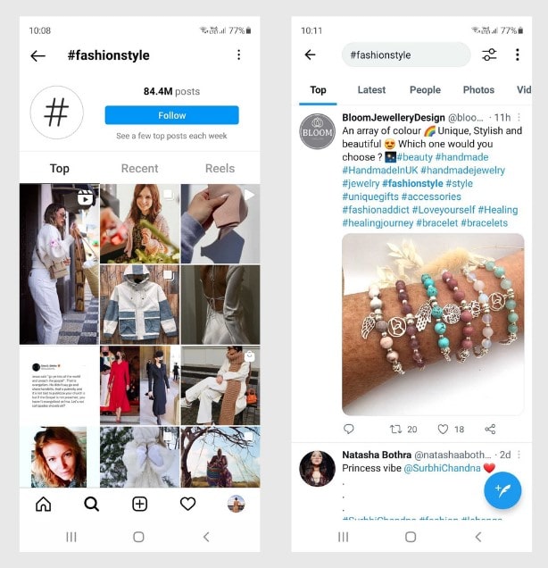 Cómo encontrar influencers en Twitter Instagram por hashtags