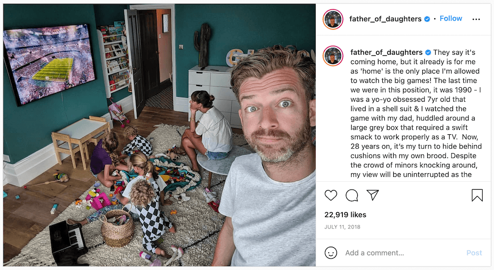 Father of Daughters on Instagram presenting influencer marketing best practices.