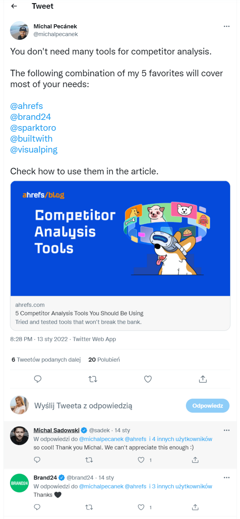Ahrefs mentioned Brand24 on Twitter.