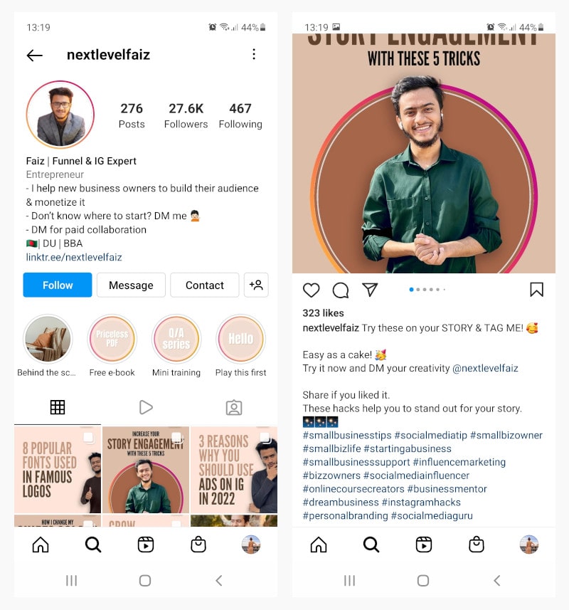  Seguir a personas influyentes en Instagram 