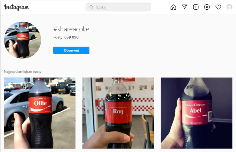 #ShareACoke en Instagram