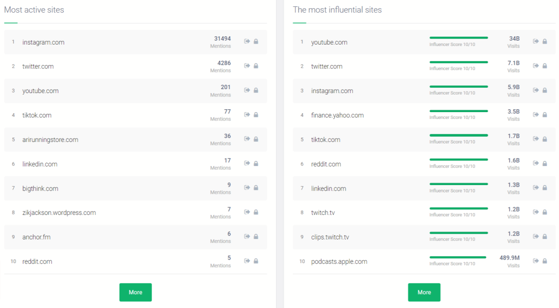 Top influencers detected by Brand24