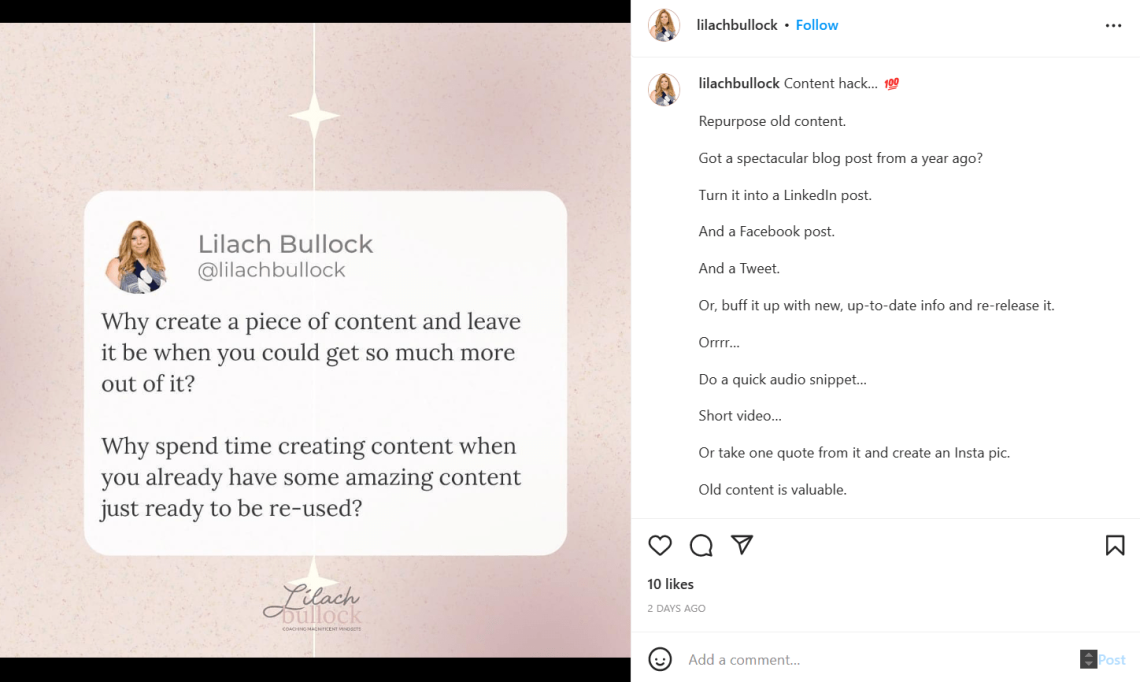 Lilach Bulloc - marketing influencer on Instagram