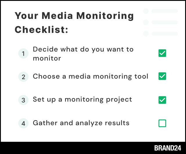 Media monitoring checklist