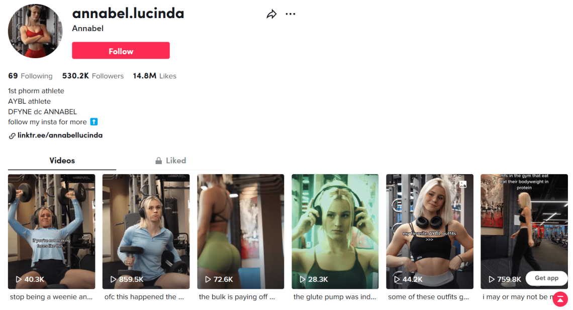 Annabel Lucinda - Influencer del fitness