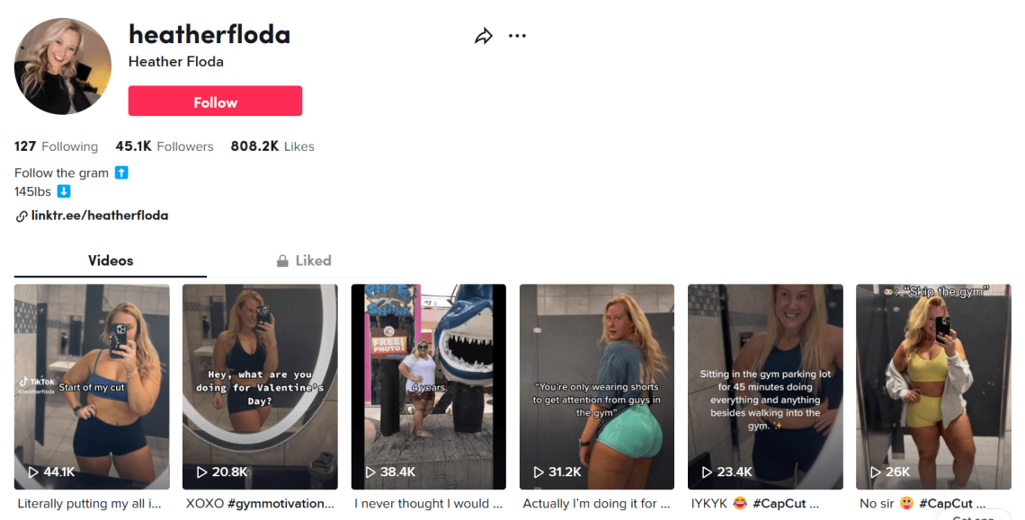 Heather Floda - influencer de fitness