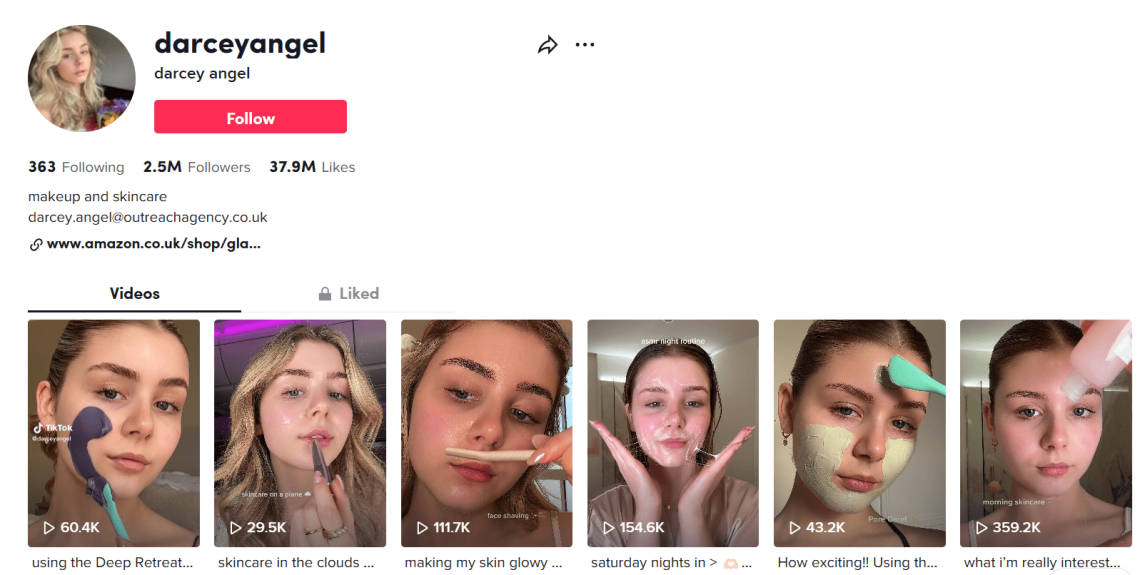 Darcey Angel - influencer de belleza