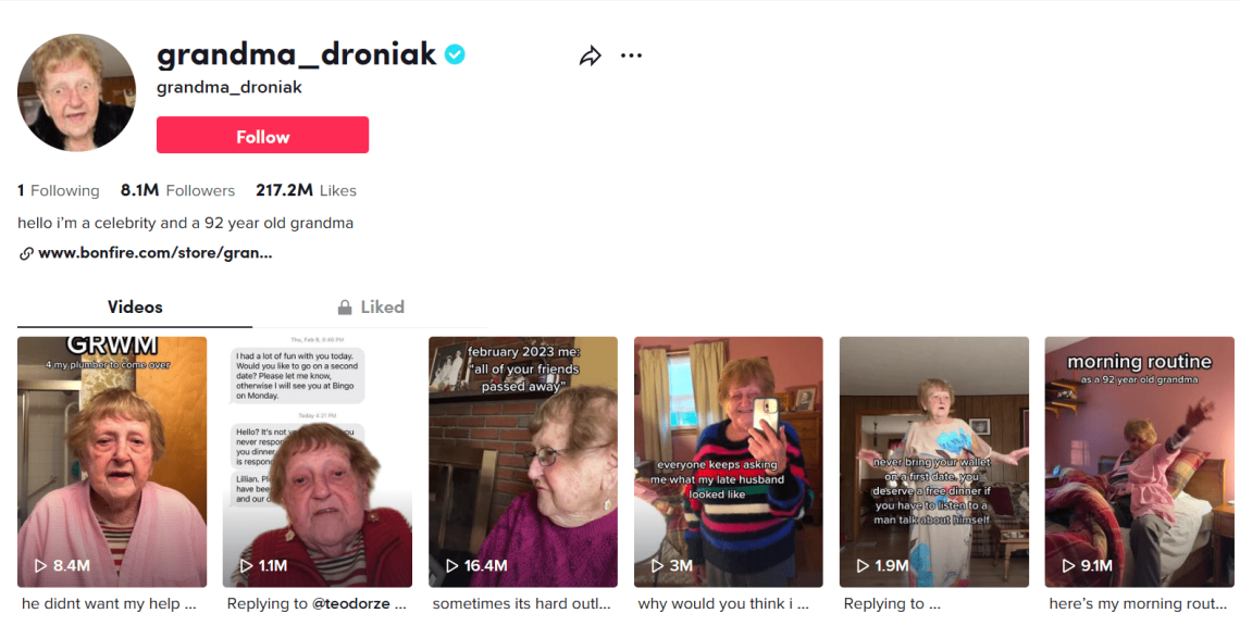 Grandma_droniak en TikTok