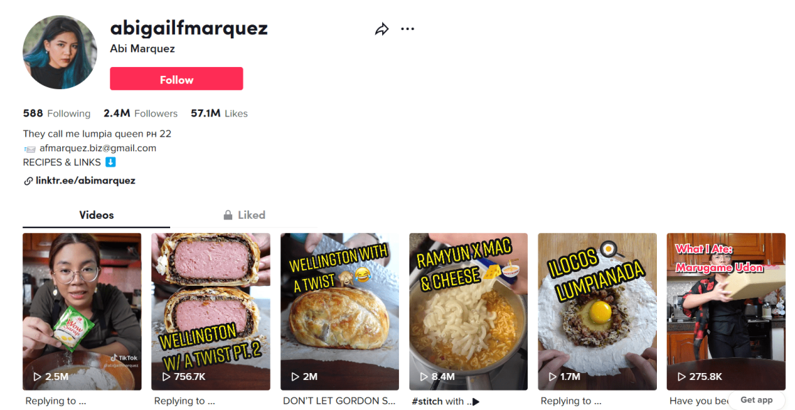 Abi Marquez - cooking influencer