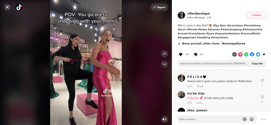 Example of an engaging POV video on TikTok