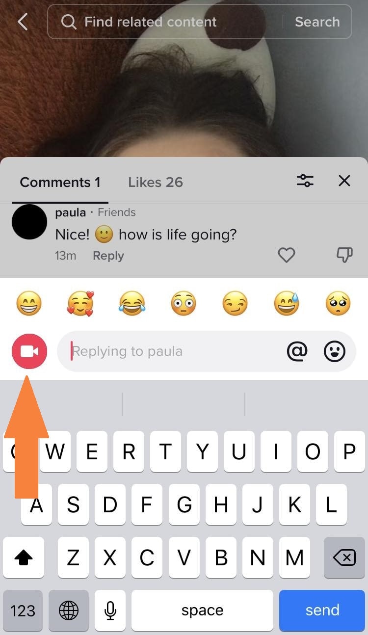 Replying to a comment with a video on TikTok