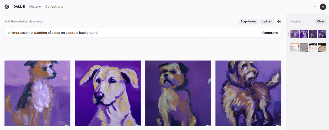 DALL-E 3: a dog painting