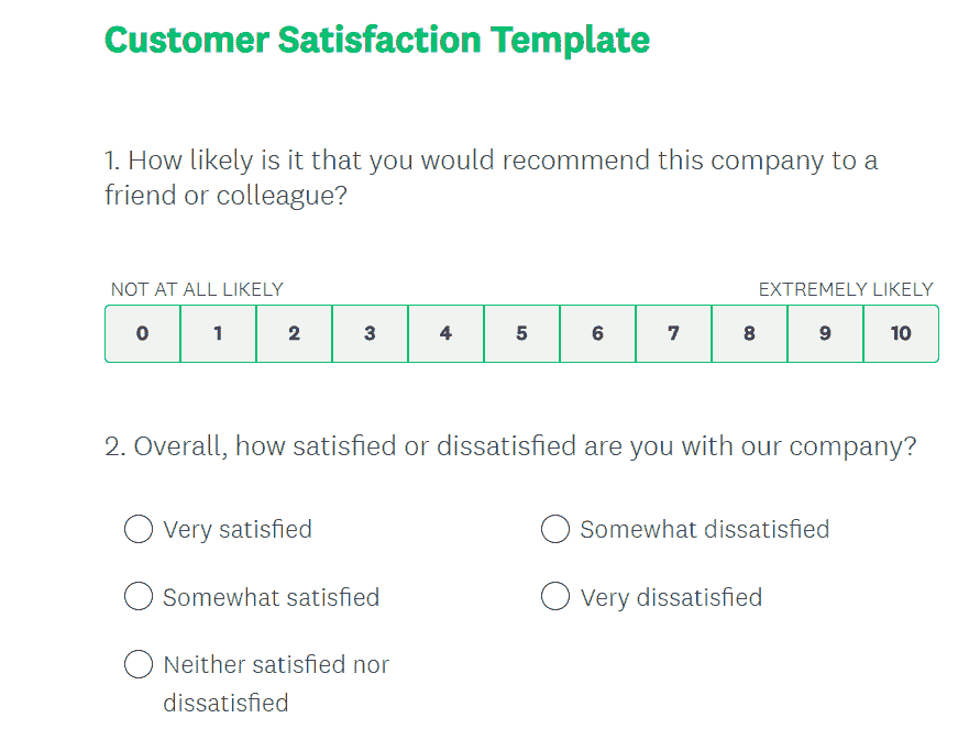 Survey Monkey: dashboard