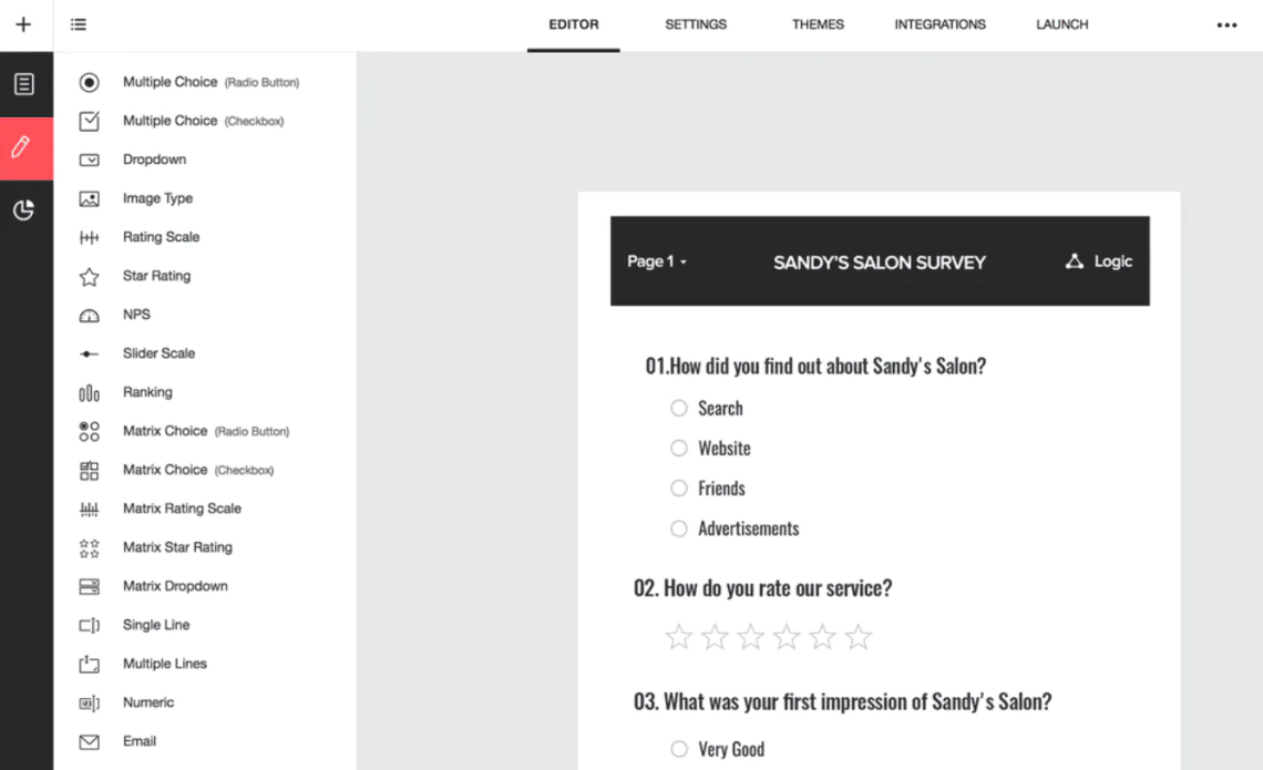 Zoho Survey: panel de control