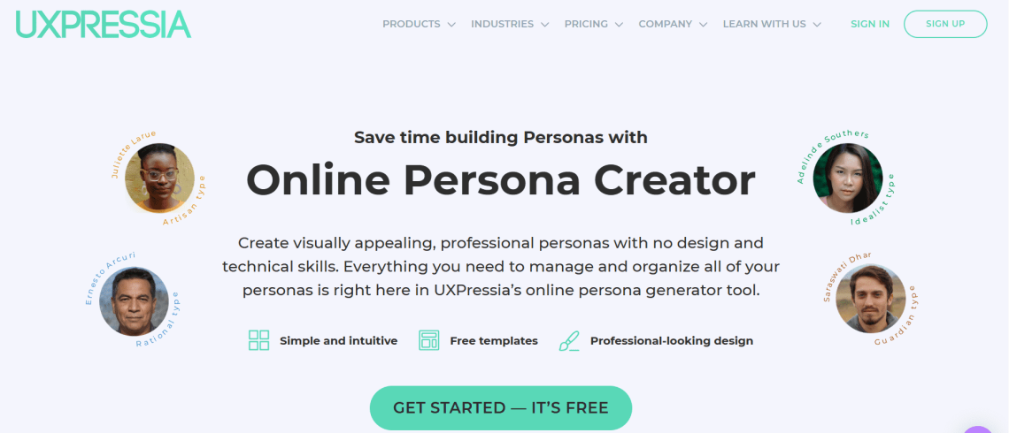 Uxpressia: online persona creator