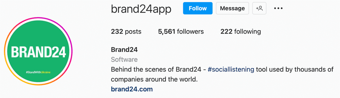 Brand24 en Instagram.