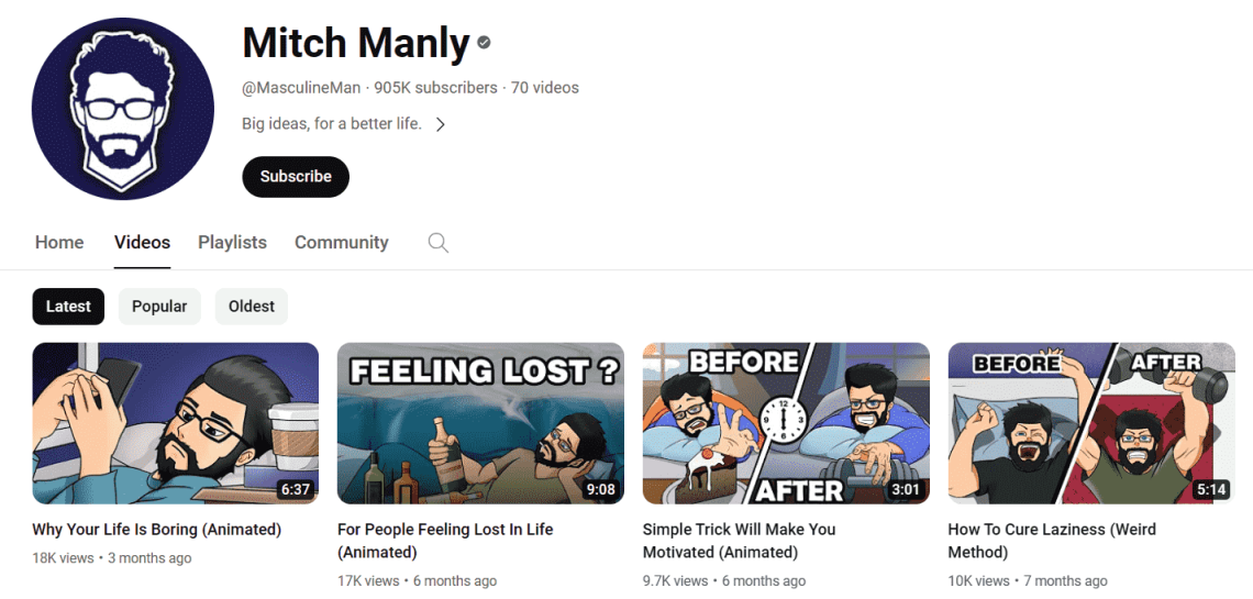 Example of consistent thumbnail style on YouTube