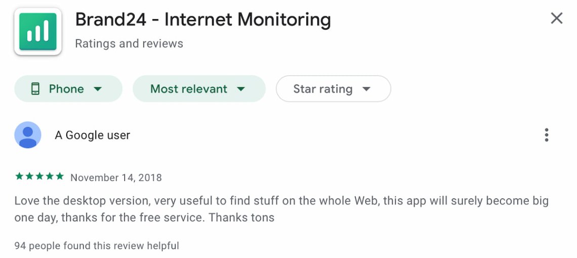 Google Play review
