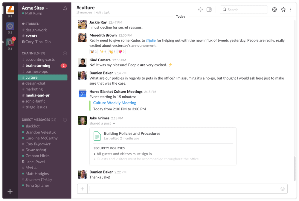 Slack - one of the best startup marketing tools