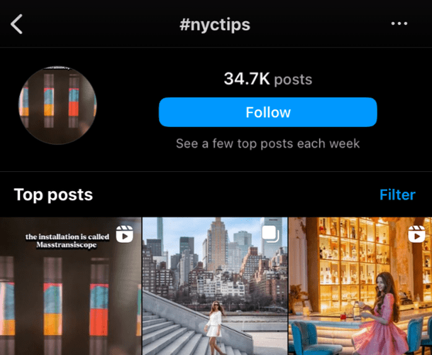Location-based hashtags on Instagram