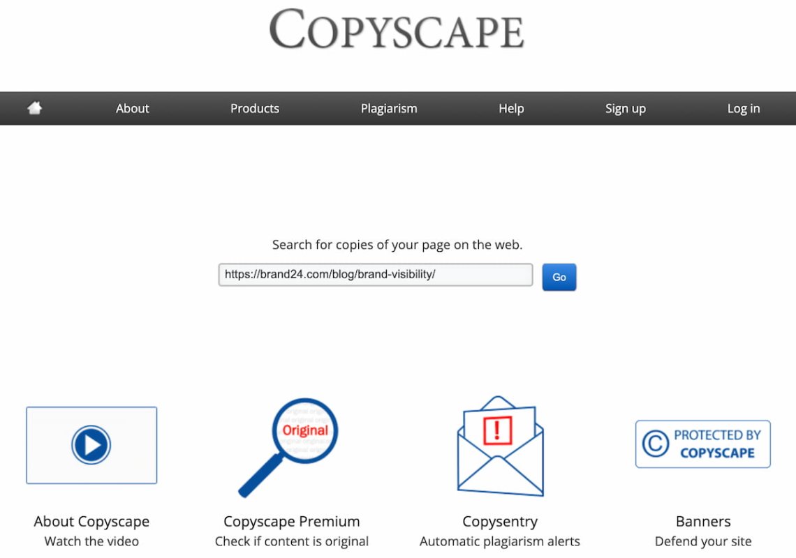Copyscape dashboard